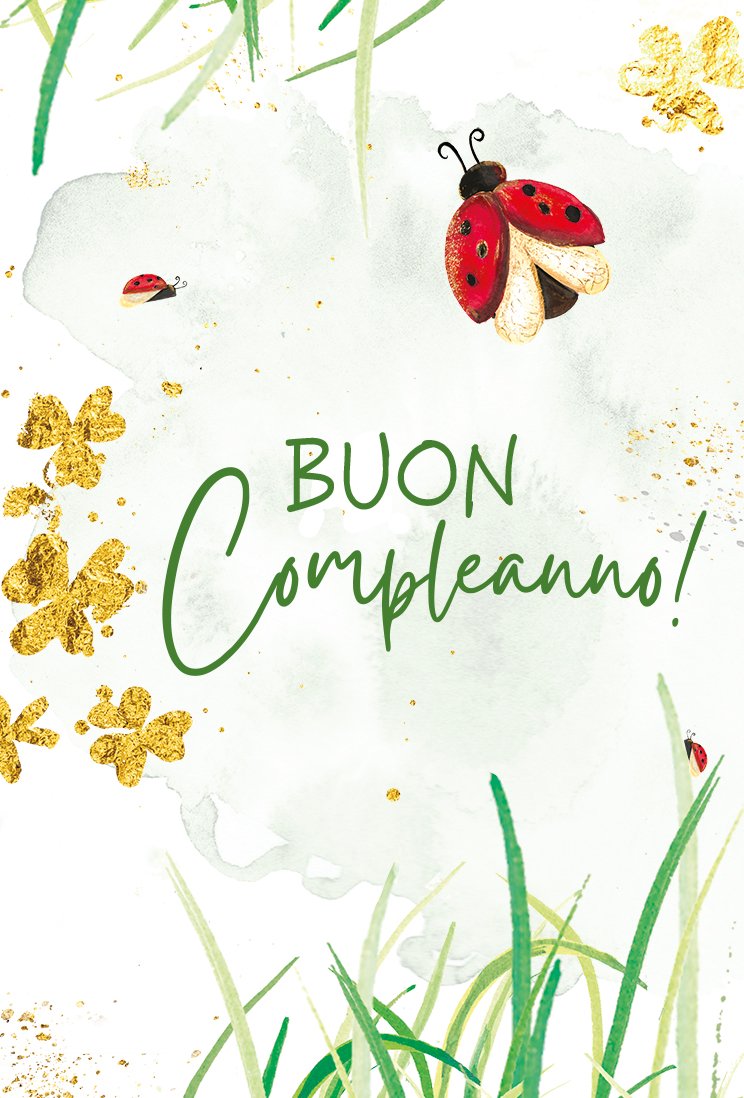 biglietto d'auguri la coccinella